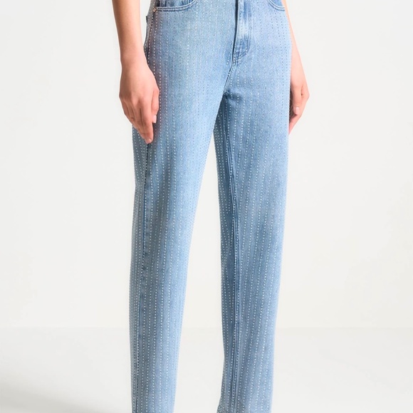 Maniere De Voir a rhinestone denim jeans - Picture 5 of 6